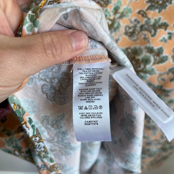 Ann Taylor Floral Ruffle Strap Midi Dress Size 14 Pink Green Spring - Picture 9 of 10